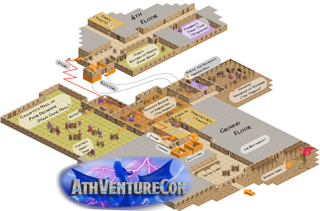 Artistic map of AthVentureCon